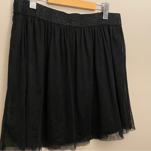 ✌️2/$10✌️ Maurices Black Mesh Tulle Circle Skirt w Glitter Waist Band – Size XL - Picture 9 of 12